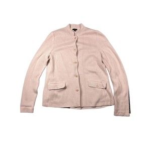Talbots Sweater Womens Small pink Cotton Blend‎ Cardigan Jacket Pockets S knit
